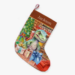 Petite Chaussette De Noël Dinosaure de Noël ajouter nom