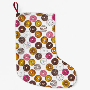 Petite Chaussette De Noël Dizaines de beignets Petit-déjeuner Junk Food Foin