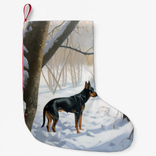 Petite Chaussette De Noël Doberman Pinscher Laissez tomber la neige Noël