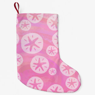 Petite Chaussette De Noël Dollar de sable blanc et rose