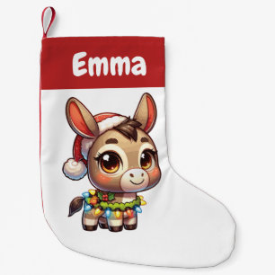 Petite Chaussette De Noël Donkey Joyeux Noël Animaux d'hiver mignons ânes