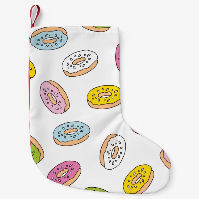 Petite Chaussette De Noël Doodle beiguts motif, design sans soudure. (Devant)