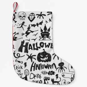 Petite Chaussette De Noël Doodles de monstre d'Halloween amusant