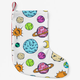 Petite Chaussette De Noël Doodles spatiaux Arrière - plan cosmique