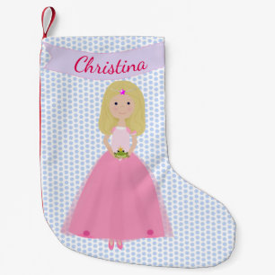 Petite Chaussette De Noël Douce Fair Hair Princess Stockage personnalisé
