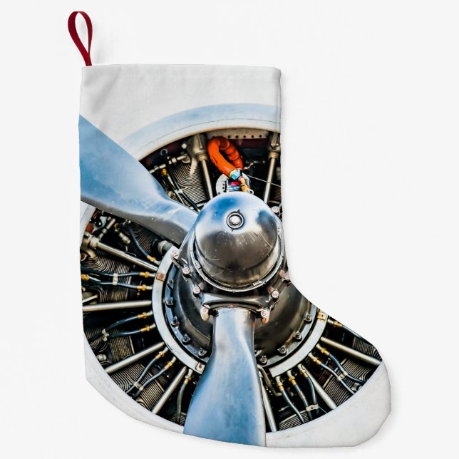 Petite Chaussette De Noël Douglas DC-3 Aircraft. Hélice (Devant)