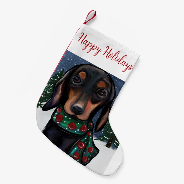 Petite Chaussette De Noël Doxie (Devant (Accrochage))