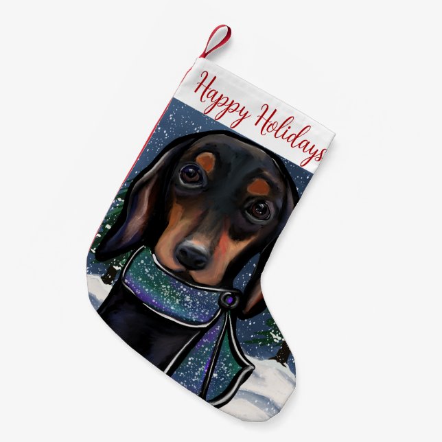 Petite Chaussette De Noël Doxie (Devant (Accrochage))