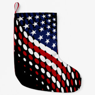 Petite Chaussette De Noël Drapeau américain des Etats-Unis d'image tramée