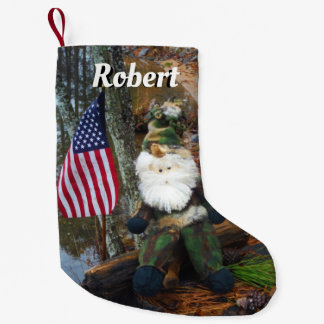 Petite Chaussette De Noël Drapeau américain du Patriot Camouflage Père Noël