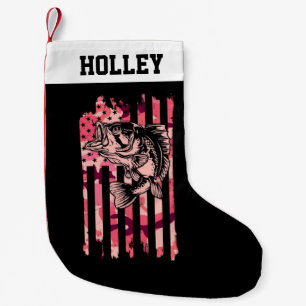 Petite Chaussette De Noël Drapeau américain du pavillon de pêche personnal