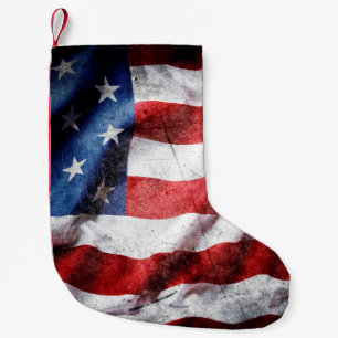 Petite Chaussette De Noël Drapeau américain Grunge