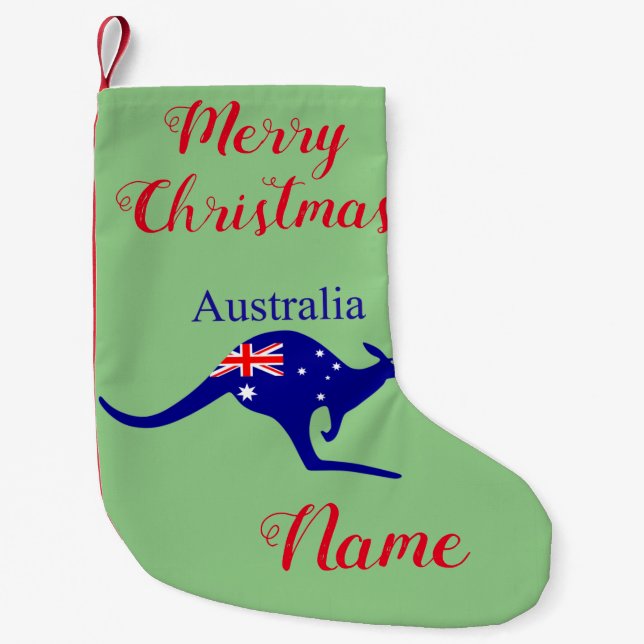 Petite Chaussette De Noël Drapeau Austral Kangourou Thunder_Cove (Devant)