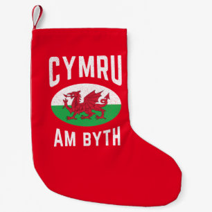 Petite Chaussette De Noël Drapeau Cymru Am Byth Wales Fier Rugby Vintage gal