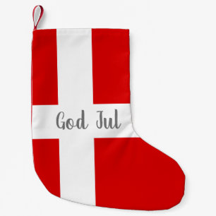 Petite Chaussette De Noël Drapeau danois Danemark Dieu Jul Noël fête