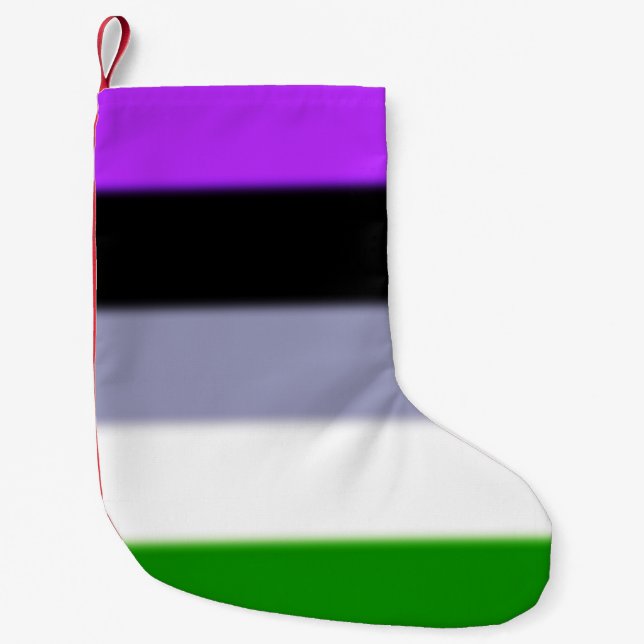 Petite Chaussette De Noël Drapeau de fierté de Falln Genderqueer (Devant)
