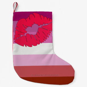 Petite Chaussette De Noël Drapeau de fierté lesbienne au rouge à lèvres Slip