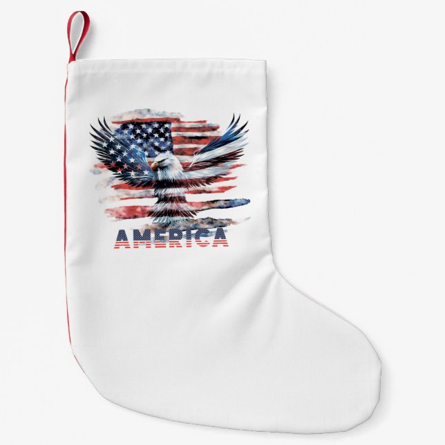 Petite Chaussette De Noël Drapeau des États-Unis. Amérique (Devant)