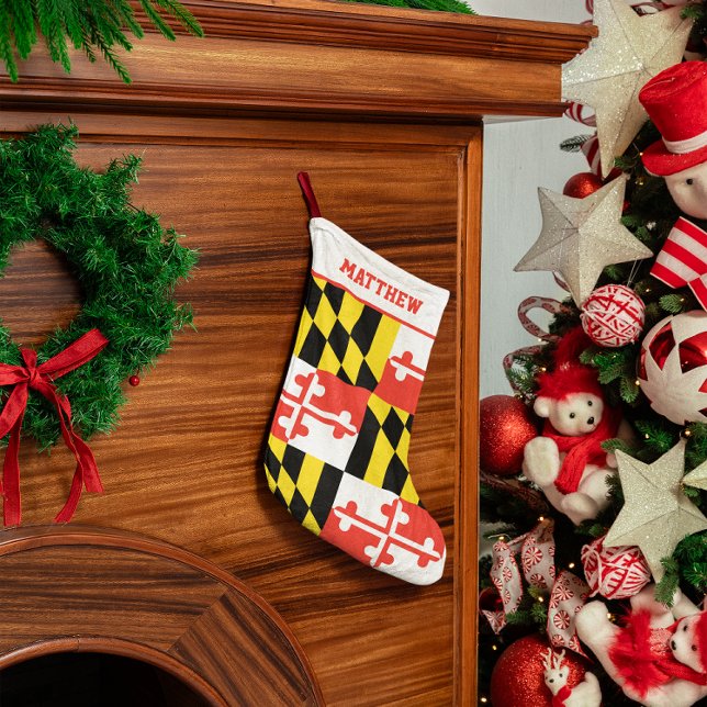 Petite Chaussette De Noël Drapeau du Maryland personnalisé (Créateur téléchargé)