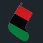 Petite Chaussette De Noël Drapeau rouge, noir et vert<br><div class="desc">Les 3 couleurs panafricaines sur le drapeau représentent : le rouge : le sang qui unit tous les peuples d'ascendance africaine noire, et versé pour la libération ; le NOIR : les noirs dont l'existence en tant que nation, bien qu'elle ne soit pas un État-nation, est affirmée par l'existence du...</div>
