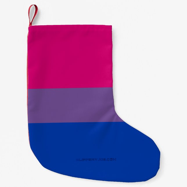 Petite Chaussette De Noël Drapeau SlipperyJoe's Bisexual Pride lavande-rose (Devant)