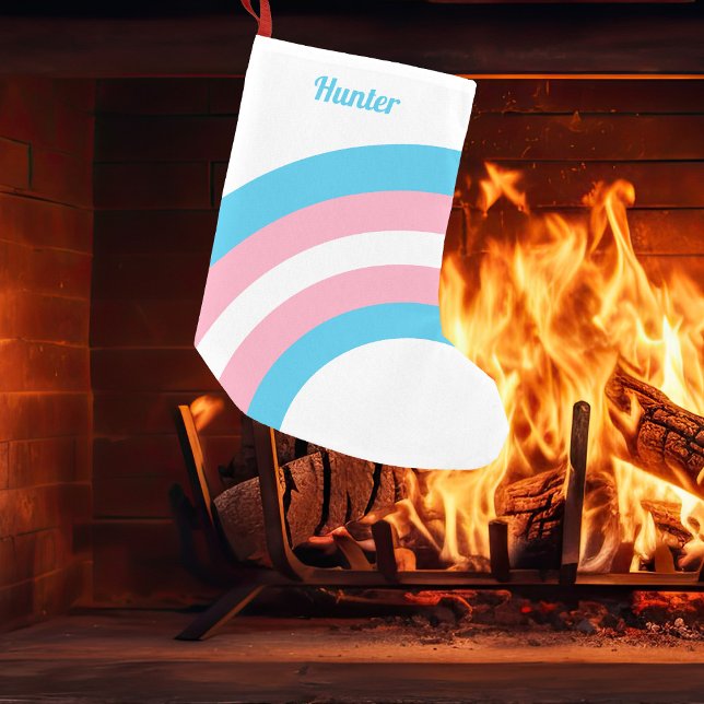 Petite Chaussette De Noël Drapeau Transgenre Pride Arc-en-ciel Personnalisé (Créateur téléchargé)