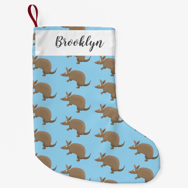 Petite Chaussette De Noël Drôle armadillo joyeux dessin animé (Devant)