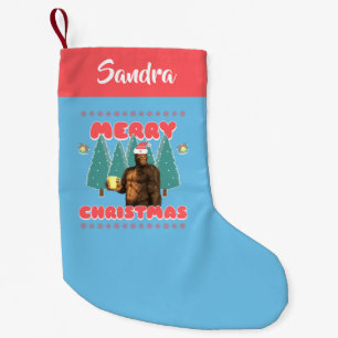 Petite Chaussette De Noël Drôle Bigfoot - Joyeux Noël Personnalisé
