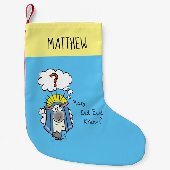 Petite Chaussette De Noël Drôle chrétien Noël mignon mouton (Devant)