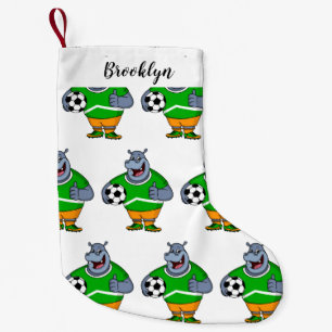 Petite Chaussette De Noël Drôle de joueur de football hippo dessin humoristi