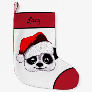 Petite Chaussette De Noël drôle de panda à Noël