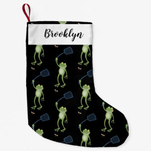 Petite Chaussette De Noël Drôle dessin animé de la mouche à bec de grenouill