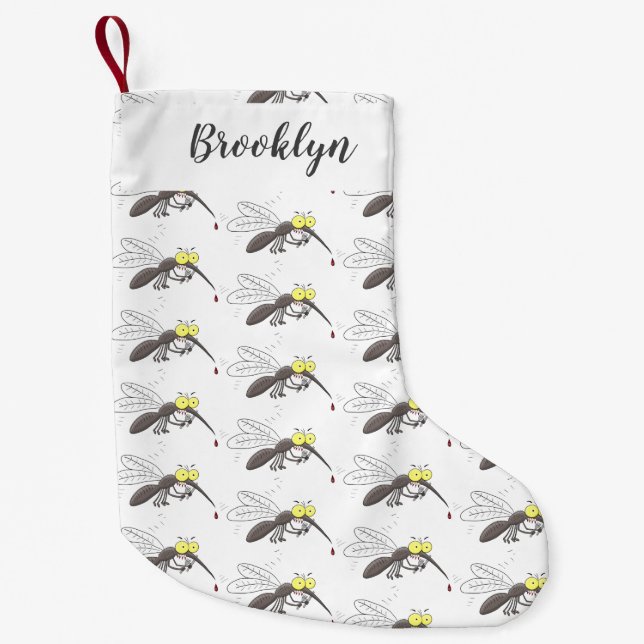 Petite Chaussette De Noël Drôle dessin d'insecte moustique (Devant)