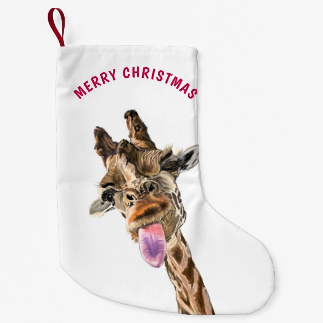 Petite Chaussette De Noël Drôle Giraffe Noël Stocker - Smile (Devant)