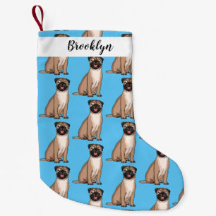 Petite Chaussette De Noël Drôle joyeux dessin animé de chien de carlin