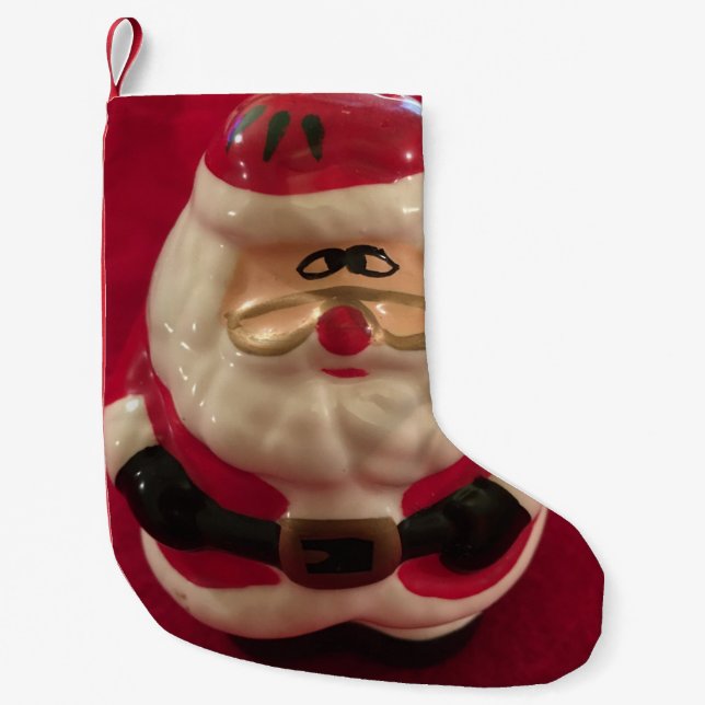 Petite Chaussette De Noël Drôle Père Noël Christmas Stocking (Devant)