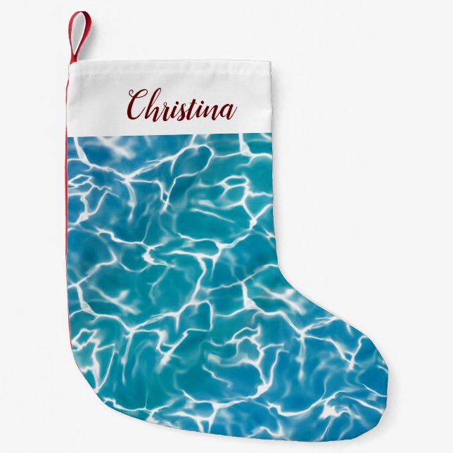 Petite Chaussette De Noël Eau de mer bleue * (Devant)