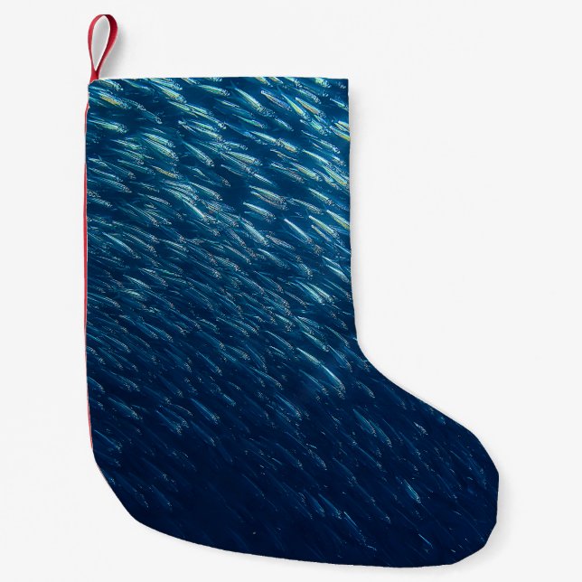 Petite Chaussette De Noël École de poisson sous-marin Abstrait (Devant)