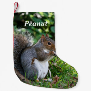 Petite Chaussette De Noël Écureuil gris personnalisé