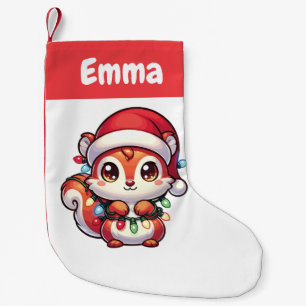 Petite Chaussette De Noël Écureuil Joyeux Noël Animaux d'hiver Écureuils