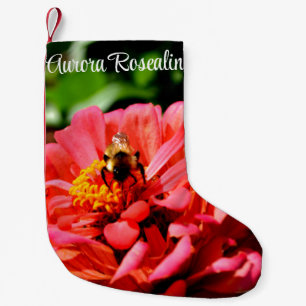 Petite Chaussette De Noël Eelgant rouge floral photo bourdon