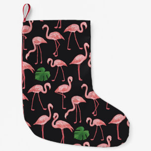 Petite Chaussette De Noël Élégance Flamant rose : Fusion Monstera Vintage.
