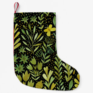 Petite Chaussette De Noël Élégance florale : Motif d'aquarelle Vintage