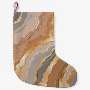 Petite Chaussette De Noël Elégant Marbre Or : Arrière - plan stylisé.