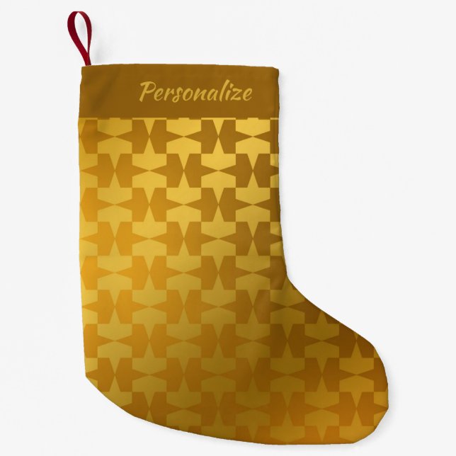 Petite Chaussette De Noël Élégant Motif or Noël (Devant)