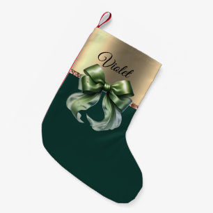 Petite Chaussette De Noël Élégant Noël Botanique Réversible Rouge Vert
