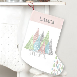 Petite Chaussette De Noël Élégant Pastel Parties scintillant Arbre de Noël S
