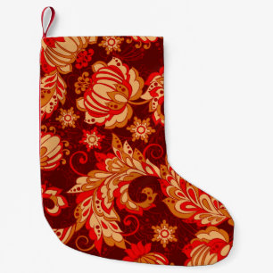 Petite Chaussette De Noël Elégante Fleurs Ethniques Motif sans couture