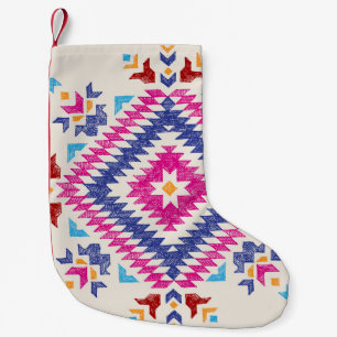 Petite Chaussette De Noël Élément De Design Tribal Dessiné À La Main Lumineu