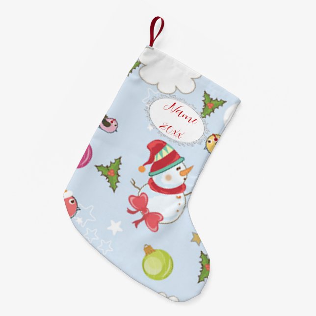 Petite Chaussette De Noël Eléments de Noël Motif Snowman (Devant (Accrochage))